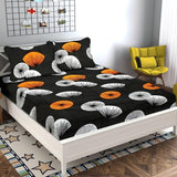 Black Orange Dandelion Fitted Bed Sheets with Pillow Cover Sets