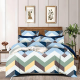 New Multi Wave Print Fitted Bed Sheet King Size With Pillow Sets