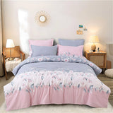 Light Pink Mix Style Fitted Bed Sheets with Pillow Cover Sets