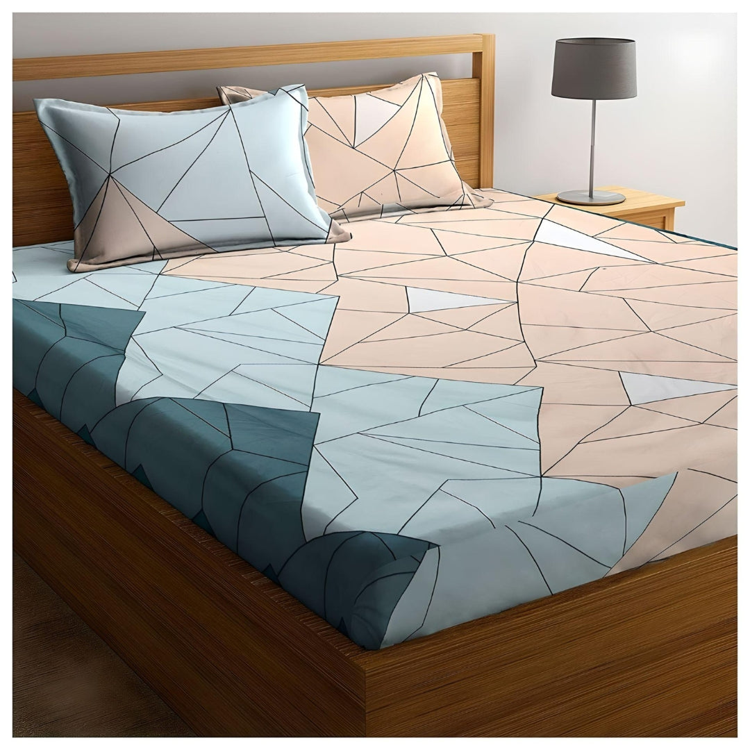 Mountain Fitted Cotton Bed Sheet Design with Pillowcases