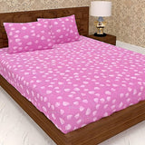 Pink Leaf Fitted Bed Sheets with Pillow Cover Sets