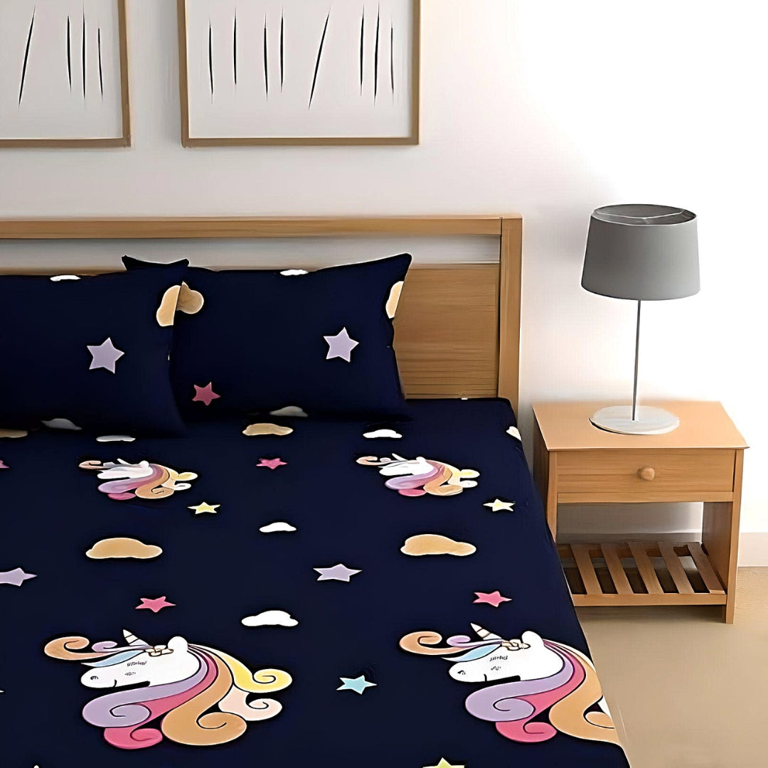 Unicorn Fitted Bed Sheets with Pillow Cover Sets