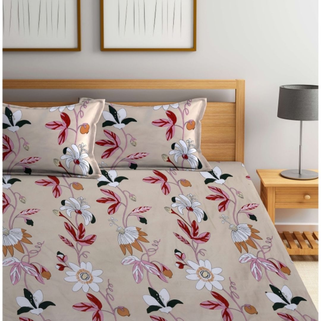Pink Forest Fitted Cotton Bed Sheet Design with Pillowcases