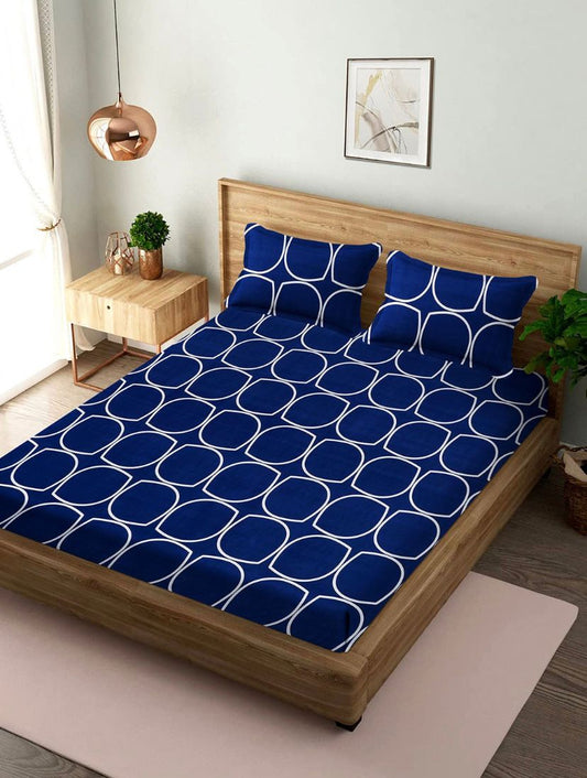 Blue Egg Fitted Cotton Bed Sheet Design with Pillowcases