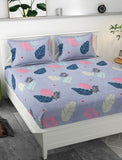 Grey Petals Fitted Bed Sheet King Size with Pillow Sets